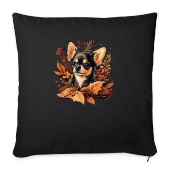 Chihuahua | Thanksgiving Day Farmer Food Autumn - Sofa pillowcase 17,3'' x 17,3'' (45 x 45 cm) - black - Front