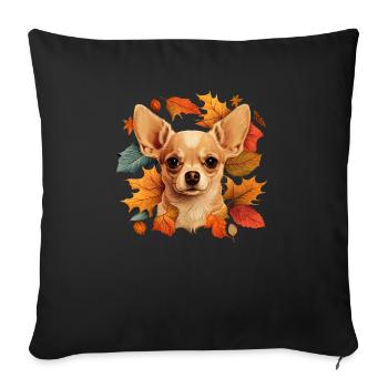 Chihuahua | Thanksgiving Day Farmer Food Autumn - Sofa pillowcase 17,3'' x 17,3'' (45 x 45 cm) - black - Front