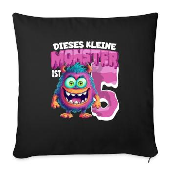 Dieses kleine Monster ist 5 - fünf Jahre - 5. - Sofakissenbezug 45 x 45 cm - Schwarz - Vorne