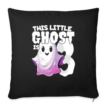 Ce petit ravageur est 3 - trois ans - 3. - Housse de coussin décorative 45 x 45 cm - noir - Devant