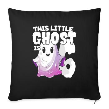 Ce petit ravageur a 6 ans à six ans et 6. - Housse de coussin décorative 45 x 45 cm - noir - Devant