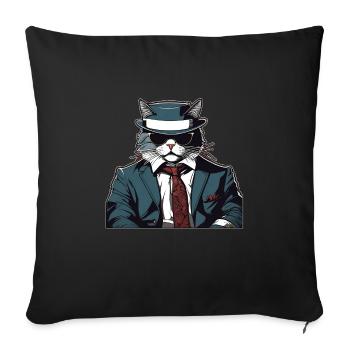 Cat Shirt Cat Gift Idea Putty - Sofa pillowcase 17,3'' x 17,3'' (45 x 45 cm) - black - Front
