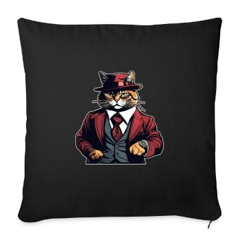 Cat Shirt Cat Gift Idea Putty - Sofa pillowcase 17,3'' x 17,3'' (45 x 45 cm) - black - Front