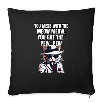 Cat Shirt Cat Gift Idea Putty - Sofa pillowcase 17,3'' x 17,3'' (45 x 45 cm) - black - Front