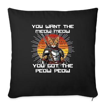 Cat Shirt Cat Gift Idea Putty - Sofa pillowcase 17,3'' x 17,3'' (45 x 45 cm) - black - Front