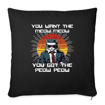 Cat Shirt Cat Gift Idea Putty - Sofa pillowcase 17,3'' x 17,3'' (45 x 45 cm) - black - Front
