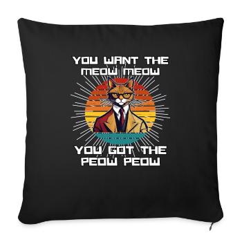 Cat Shirt Cat Gift Idea Putty - Sofa pillowcase 17,3'' x 17,3'' (45 x 45 cm) - black - Front