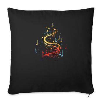 Musique Notes colorées - Housse de coussin décorative 45 x 45 cm - noir - Devant