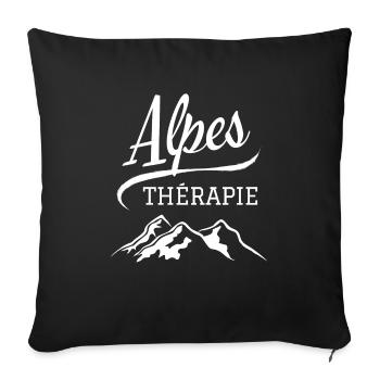 ALPES THERAPIE - Housse de coussin décorative 45 x 45 cm - noir - Devant