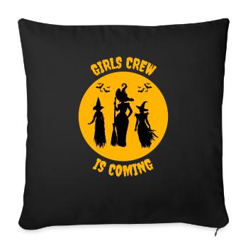 Halloween Sorcières Filles - Housse de coussin décorative 45 x 45 cm - noir - Devant