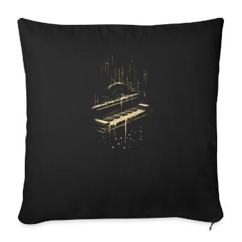 Fantasme de musique de piano - Housse de coussin décorative 45 x 45 cm - noir - Devant