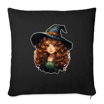 Halloween Witch I Cartoon Style I Witch - Sofa pillowcase 17,3'' x 17,3'' (45 x 45 cm) - black - Front