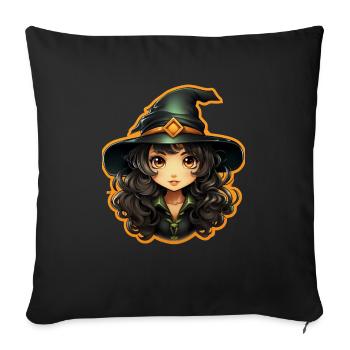 Halloween Witch I Cartoon Style I Witch - Sofa pillowcase 17,3'' x 17,3'' (45 x 45 cm) - black - Front