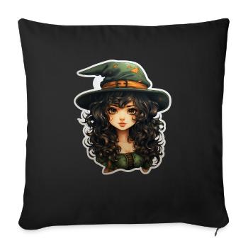 Halloween Witch I Cartoon Style I Witch - Sofa pillowcase 17,3'' x 17,3'' (45 x 45 cm) - black - Front