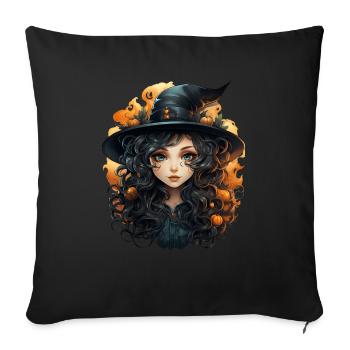 Halloween Witch I Cartoon Style I Witch - Sofa pillowcase 17,3'' x 17,3'' (45 x 45 cm) - black - Front
