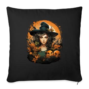 Halloween Witch I Cartoon Style I Witch - Sofa pillowcase 17,3'' x 17,3'' (45 x 45 cm) - black - Front