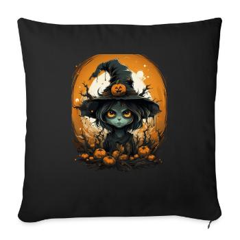 Halloween Witch I Cartoon Style I Witch - Sofa pillowcase 17,3'' x 17,3'' (45 x 45 cm) - black - Front