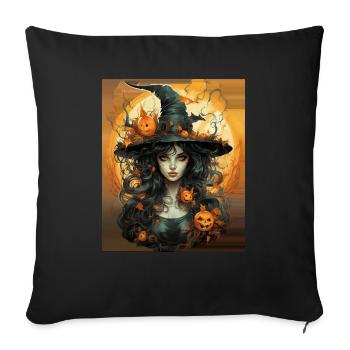 Halloween Witch I Cartoon Style I Witch - Sofa pillowcase 17,3'' x 17,3'' (45 x 45 cm) - black - Front