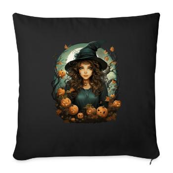 Halloween Witch I Cartoon Style I Witch - Sofa pillowcase 17,3'' x 17,3'' (45 x 45 cm) - black - Front