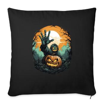 Halloween Emerging Hands Citrouille effrayante - Housse de coussin décorative 45 x 45 cm - noir - Devant