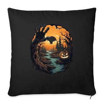 Halloween Emerging Hands Spooky Pumpkin - Sofakissenbezug 45 x 45 cm - Schwarz - Vorne