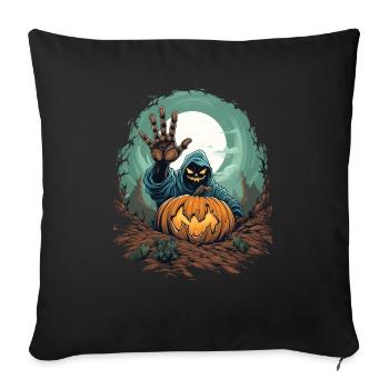 Halloween Emerging Hands Citrouille effrayante - Housse de coussin décorative 45 x 45 cm - noir - Devant