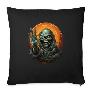Halloween Emerging Hands Citrouille effrayante - Housse de coussin décorative 45 x 45 cm - noir - Devant