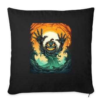 Halloween Emerging Hands Citrouille effrayante - Housse de coussin décorative 45 x 45 cm - noir - Devant