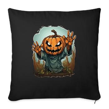 Halloween Emerging Hands Citrouille effrayante - Housse de coussin décorative 45 x 45 cm - noir - Devant