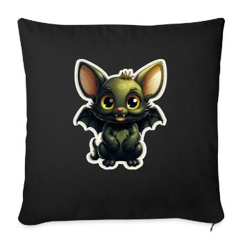 Chauve-souris Halloween I Cartoon Mignonne chauve-souris - Housse de coussin décorative 45 x 45 cm - noir - Devant