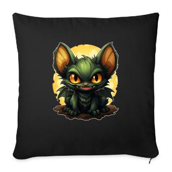 Chauve-souris Halloween I Cartoon Mignonne chauve-souris - Housse de coussin décorative 45 x 45 cm - noir - Devant