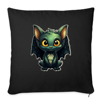 Chauve-souris Halloween I Cartoon Mignonne chauve-souris - Housse de coussin décorative 45 x 45 cm - noir - Devant