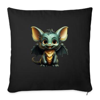 Chauve-souris Halloween I Cartoon Mignonne chauve-souris - Housse de coussin décorative 45 x 45 cm - noir - Devant