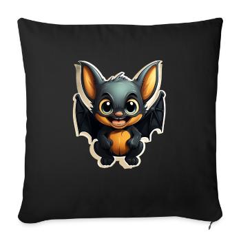Chauve-souris Halloween I Cartoon Mignonne chauve-souris - Housse de coussin décorative 45 x 45 cm - noir - Devant
