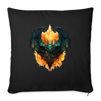 Chauve-souris Halloween I Cartoon Mignonne chauve-souris - Housse de coussin décorative 45 x 45 cm - noir - Devant