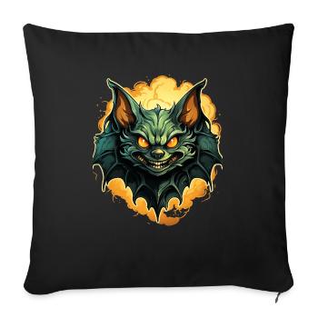 Chauve-souris Halloween I Cartoon Mignonne chauve-souris - Housse de coussin décorative 45 x 45 cm - noir - Devant
