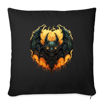 Chauve-souris Halloween I Cartoon Mignonne chauve-souris - Housse de coussin décorative 45 x 45 cm - noir - Devant