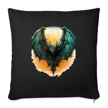 Chauve-souris Halloween I Cartoon Mignonne chauve-souris - Housse de coussin décorative 45 x 45 cm - noir - Devant