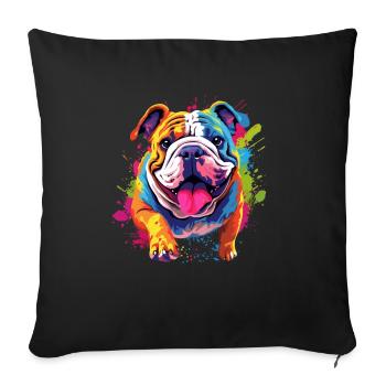 English Bulldog Pop Art I Dog Lover I Splash Art - Sofa pillowcase 17,3'' x 17,3'' (45 x 45 cm) - black - Front