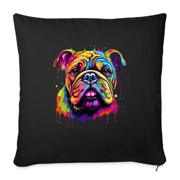English Bulldog Pop Art I Dog Lover I Splash Art - Sofa pillowcase 17,3'' x 17,3'' (45 x 45 cm) - black - Front
