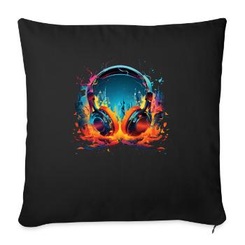 Headset - Sofakissenbezug 45 x 45 cm - Schwarz - Vorne