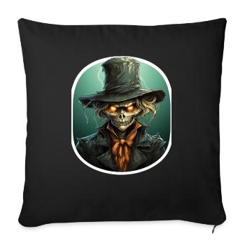 Scarecrow Halloween Cartoon Scary Scarecrow - Sofa pillowcase 17,3'' x 17,3'' (45 x 45 cm) - black - Front