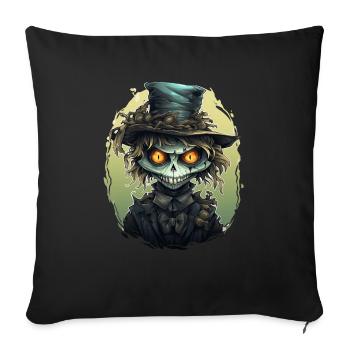 Scarecrow Halloween Cartoon Scary Scarecrow - Sofa pillowcase 17,3'' x 17,3'' (45 x 45 cm) - black - Front