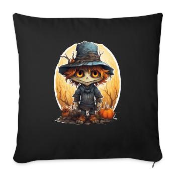 Scarecrow Halloween Cartoon Scary Scarecrow - Sofa pillowcase 17,3'' x 17,3'' (45 x 45 cm) - black - Front
