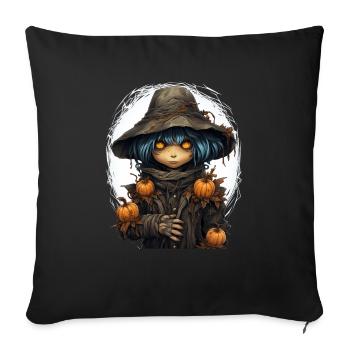 Scarecrow Halloween Cartoon Scary Scarecrow - Sofa pillowcase 17,3'' x 17,3'' (45 x 45 cm) - black - Front