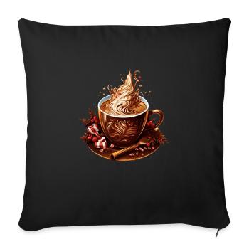 Hot Chocolate Mug I Chocolate Lover I Hot - Sofakissenbezug 45 x 45 cm - Schwarz - Vorne