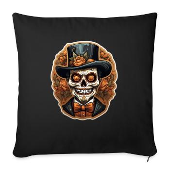 Day Of The Dead I Sugar Skull I Dia De Los Muertos - Sofakissenbezug 45 x 45 cm - Schwarz - Vorne