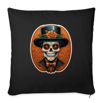 Day Of The Dead I Sugar Skull I Dia De Los Muertos - Sofakissenbezug 45 x 45 cm - Schwarz - Vorne