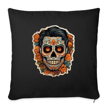 Day Of The Dead I Sugar Skull I Dia De Los Muertos - Sofakissenbezug 45 x 45 cm - Schwarz - Vorne