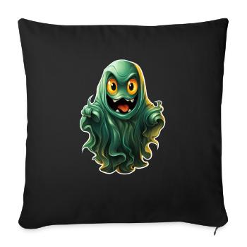 Ghost Lover Cartoon Style Halloween Ghost Spooky - Sofa pillowcase 17,3'' x 17,3'' (45 x 45 cm) - black - Front